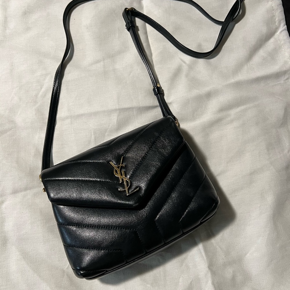 Saint Laurent YSL Toy Loulou Matelassé Leather Crossbody Bag - Black